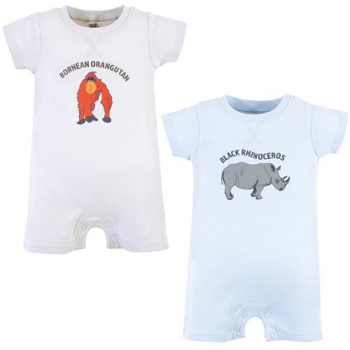 Touched by Nature Organic Cotton Rompers, Endangered Rhino