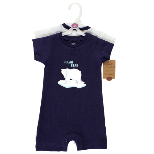 Touched by Nature Organic Cotton Rompers, Geometric Bear Hudson