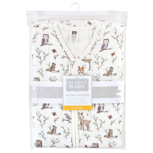 Hudson Baby Long Sleeve Muslin Sleeping Bag, Wearable Blanket, Sleep Sack, Enchanted Forest