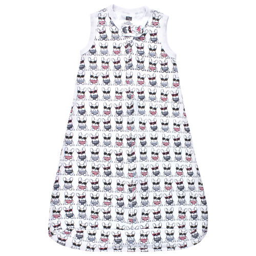 Hudson Baby Interlock Cotton Sleeveless Sleeping Bag, French Dog