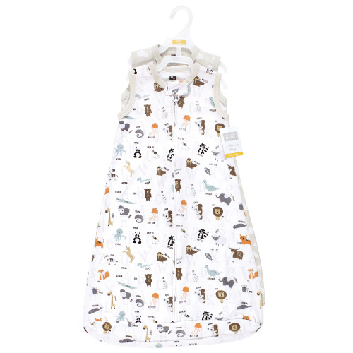 Hudson Baby Interlock Cotton Sleeveless Sleeping Bag, Alphabet Animals