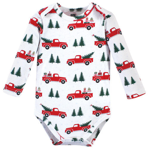 Hudson Baby Cotton Long-Sleeve Bodysuits, Christmas Gift 5-Pack