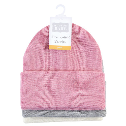 Hudson Baby Knit Caps and Cuffed Beanies, Orchid Pink