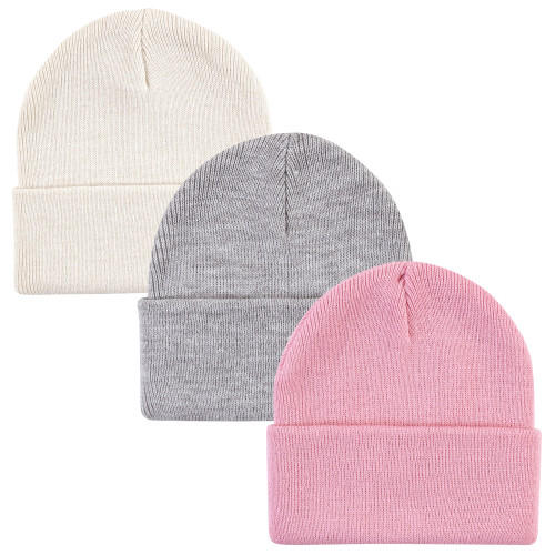 Hudson Baby Knit Caps and Cuffed Beanies, Orchid Pink