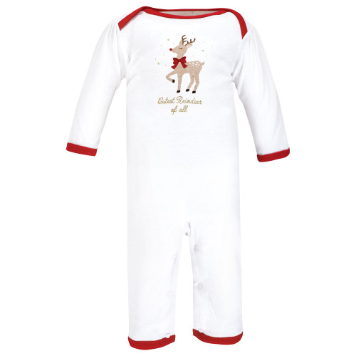 Hudson Baby Cotton Coveralls, Fancy Rudolph