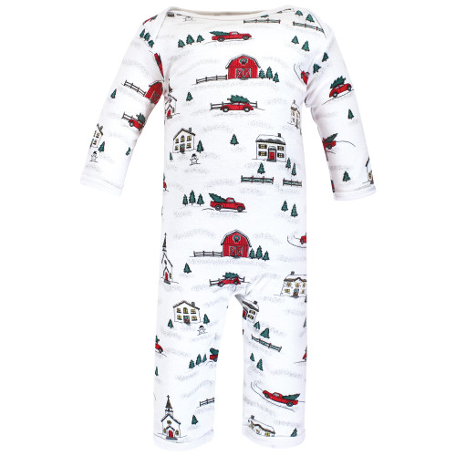 Hudson Baby Cotton Coveralls, Christmas Scene