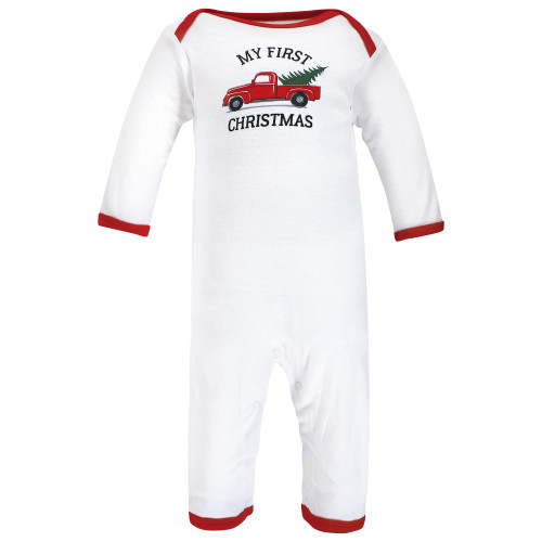 Hudson Baby Cotton Coveralls, Christmas Tree
