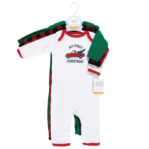 Hudson Baby Cotton Coveralls, Christmas Tree