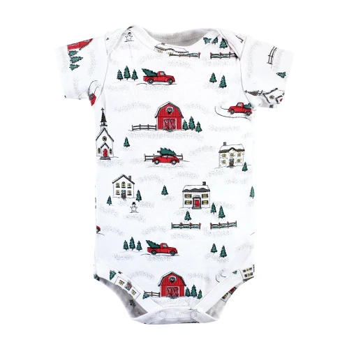 Hudson Baby Cotton Layette Set, Christmas Scene