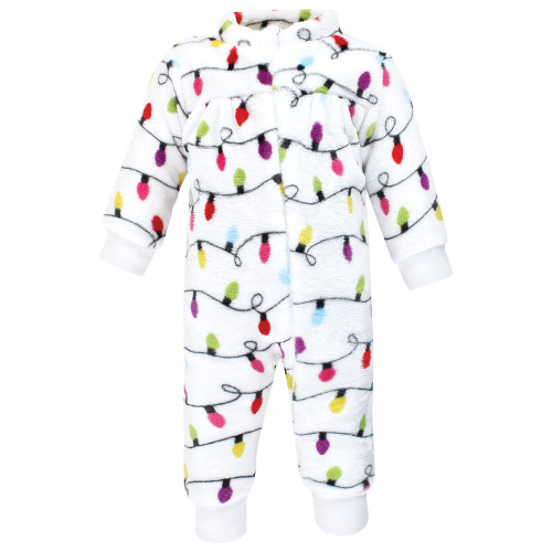 Hudson Baby Plush Jumpsuits, Pink Christmas Lights