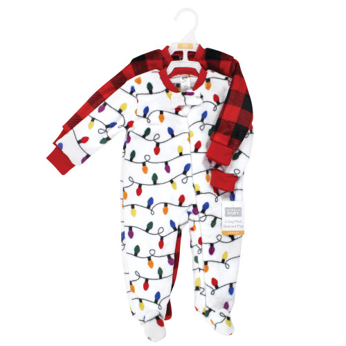 Hudson Baby Cotton Sleep and Play, 2Pack, Christmas Tree Baby and Toddler Clothes