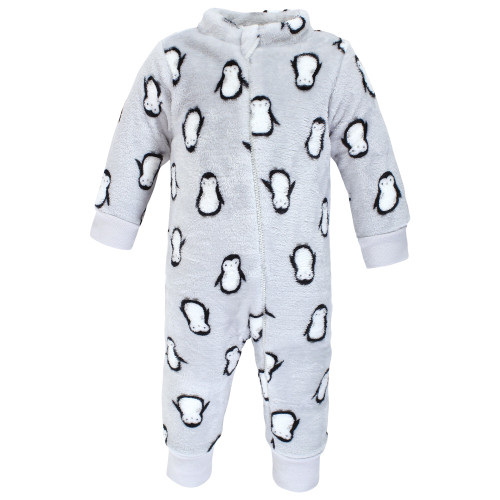 Hudson Baby Plush Jumpsuits, Gray Penguin