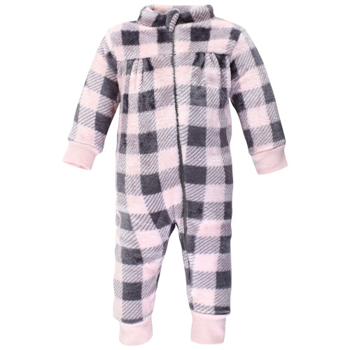Hudson Baby Plush Jumpsuits, Pink Moose