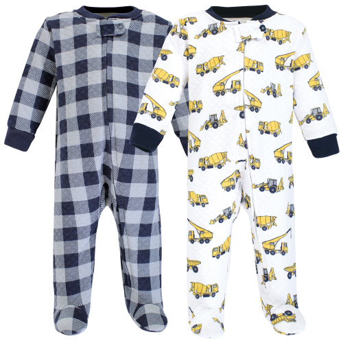 Hudson Baby Premium Quilted Zipper Sleep and Play, Construction