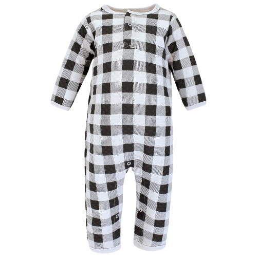 Hudson Baby Premium Quilted Coveralls, Bear Gray Black