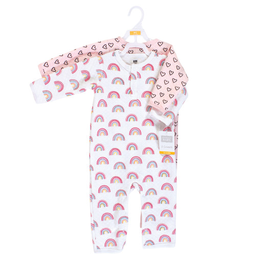 Hudson Baby Premium Quilted Coveralls, Modern Rainbow