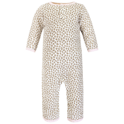 Hudson Baby Premium Quilted Coveralls, Blush Rose Leopard
