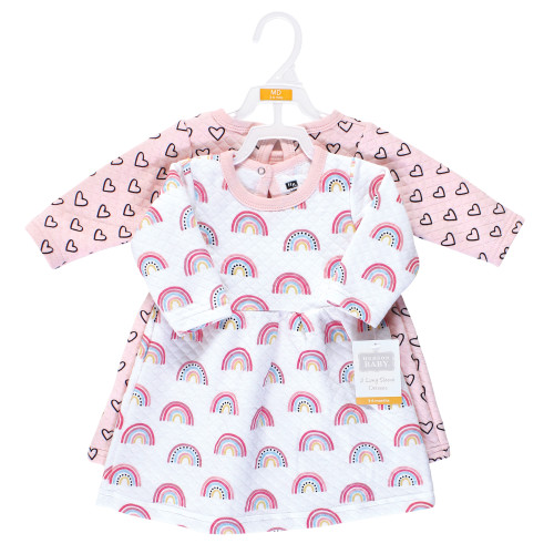 Hudson Baby Cotton Dresses, Modern Rainbow