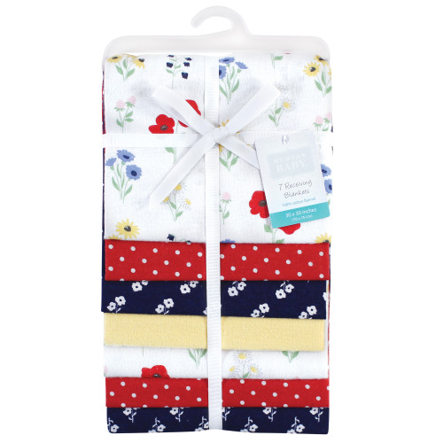 Hudson Baby Cotton Flannel Receiving Blankets Bundle, Wildflower