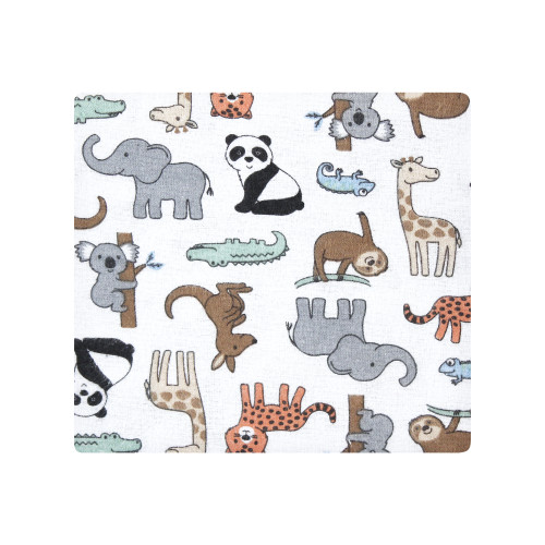 Hudson Baby Cotton Flannel Receiving Blankets Bundle, Zoo Animals