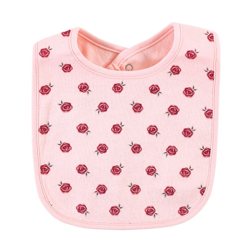 Hudson Baby Cotton Bibs, Rose
