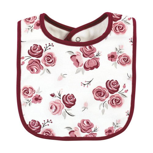 Hudson Baby Cotton Bibs, Rose