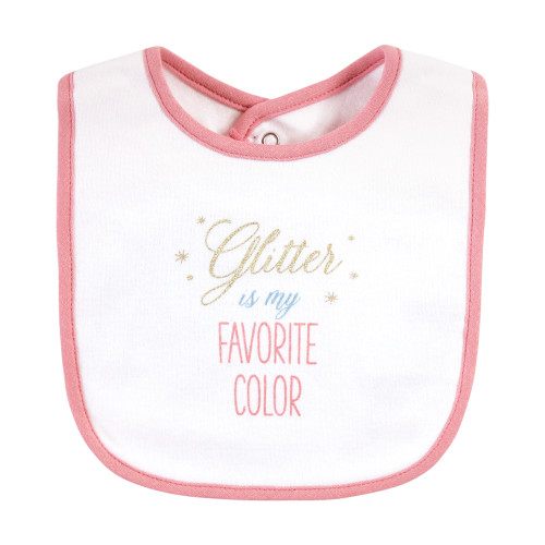 Hudson Baby Cotton Bibs, Glitter Unicorn