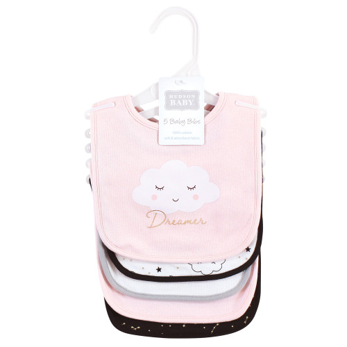 Hudson Baby Cotton Bibs, Dreamer