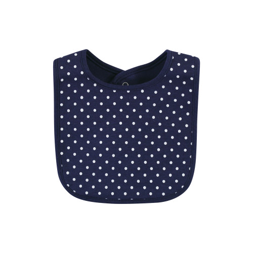 Hudson Baby Cotton Bib and Headband or Caps Set, Navy Lemon