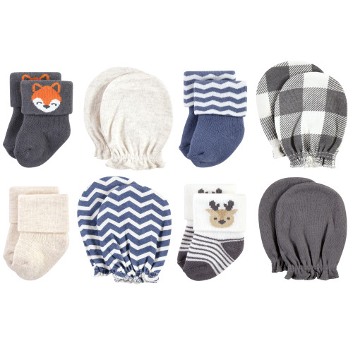 Hudson Baby Socks and Mittens Set, Woodland Boy