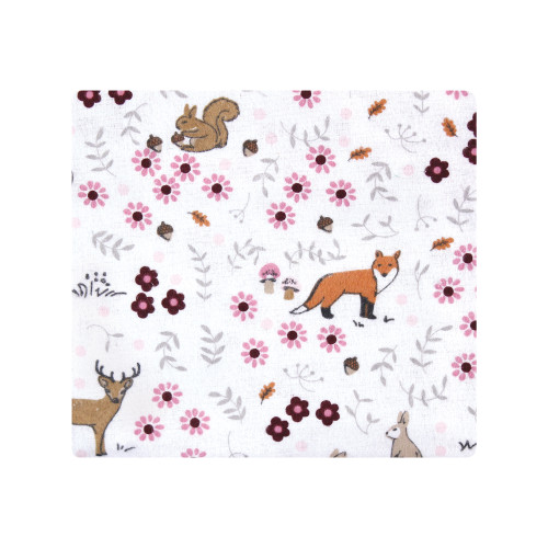 Hudson Baby Cotton Flannel Receiving Blankets, Woodland Floral