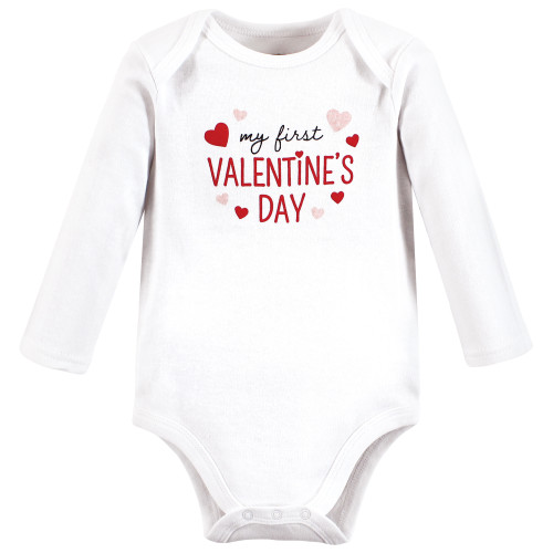 Hudson Baby Cotton Long-Sleeve Bodysuits, Valentine Sweetheart