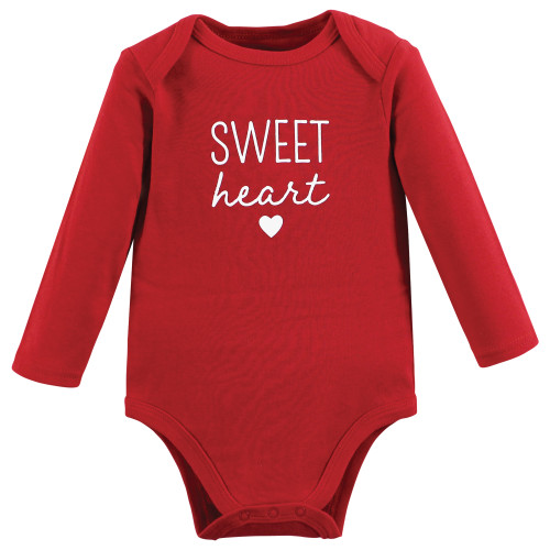 Hudson Baby Cotton Long-Sleeve Bodysuits, Valentine Sweetheart