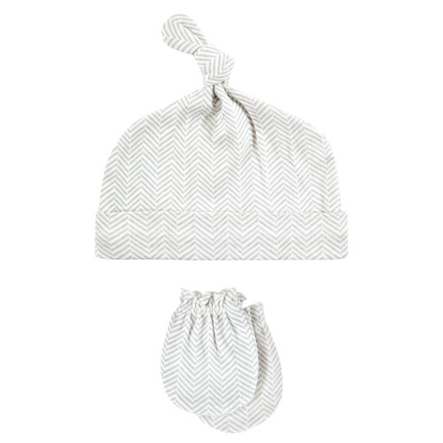 Hudson Baby Cotton Cap and Scratch Mitten Set, Pocket Watch