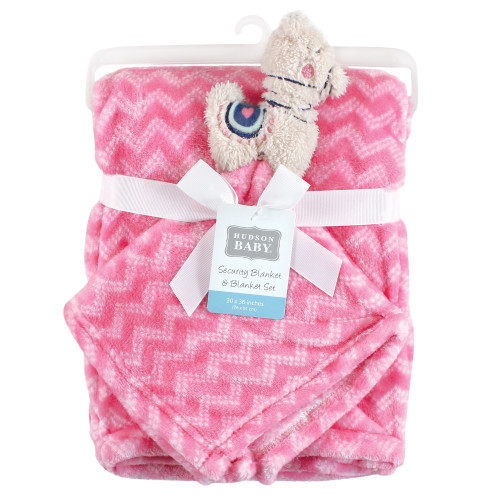 Hudson Baby Plush Blanket with Security Blanket, Llama