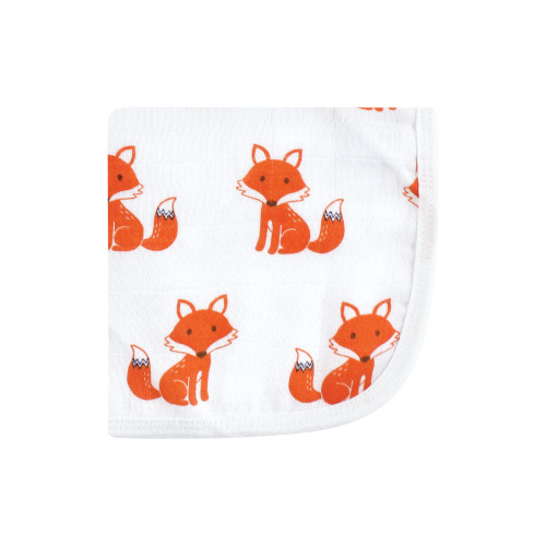Hudson Baby Cotton Muslin Washcloths, Foxes