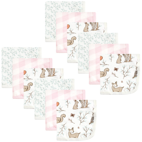 Hudson Baby Cotton Muslin Washcloths, Enchanted Forest