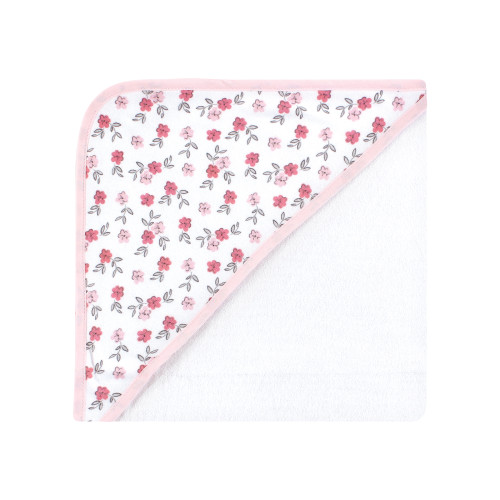 Hudson Baby Cotton Rich Hooded Towels, Floral Pretty Elephant