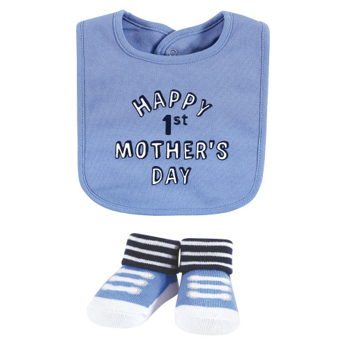 Hudson Baby Cotton Bib and Sock Set, Boy Mothers Fathers Day