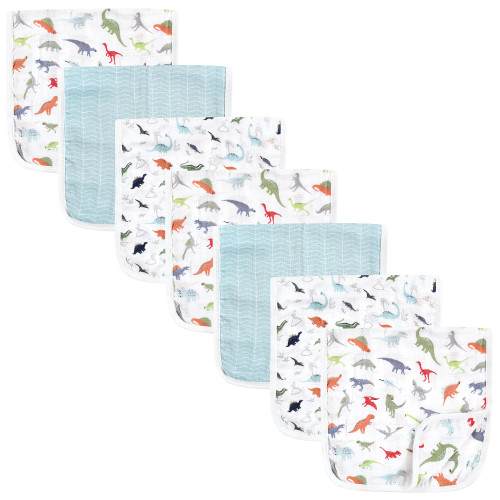 Hudson Baby Muslin Burp Cloth 7pk, Dino
