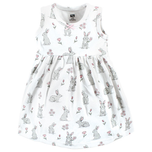 Hudson Baby Cotton Dress and Cardigan Set, Bunny Floral