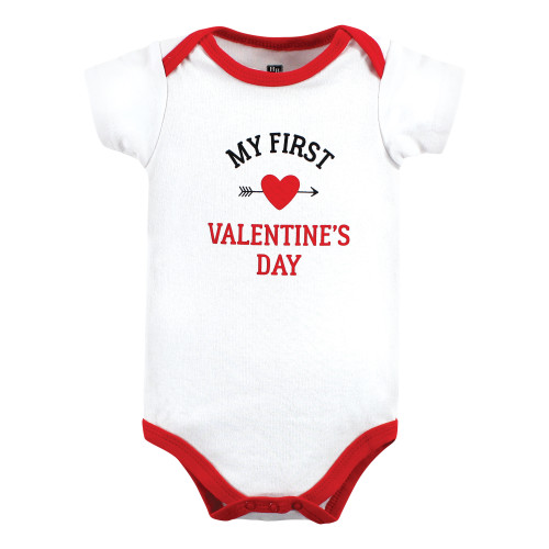 Hudson Baby Cotton Bodysuits, Boy First Valentine Easter