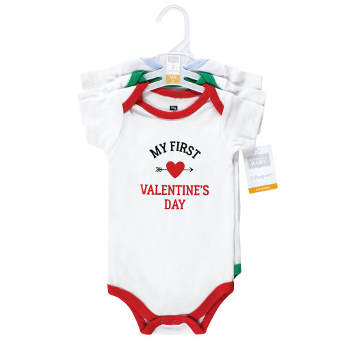 Hudson Baby Cotton Bodysuits, Boy First Valentine Easter