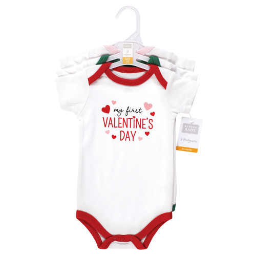 Hudson Baby Cotton Bodysuits, Girl First Valentine Easter