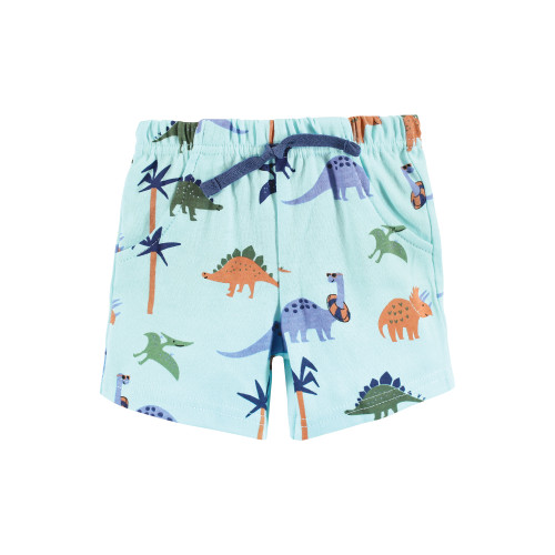 Hudson Baby Cotton Bodysuit, Shorts and Shoe Set, Beach Dino