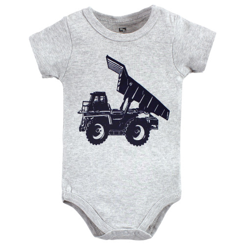 Hudson Baby Cotton Bodysuit, Shorts and Shoe Set, Construction Trucks