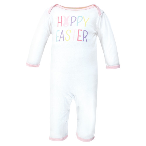 Hudson Baby Cotton Coveralls, Happy Easter