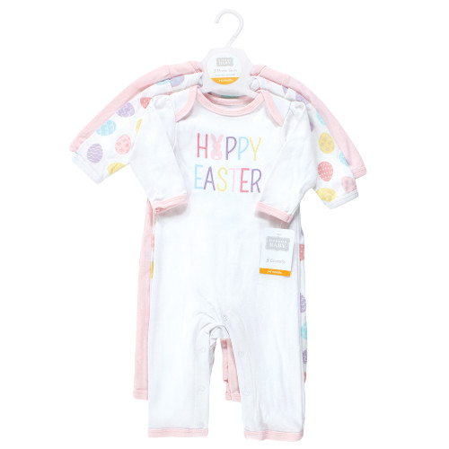 Hudson Baby Cotton Coveralls, Happy Easter