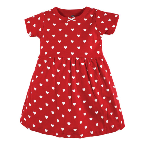 Hudson Baby Cotton Dresses, Red Pink Hearts