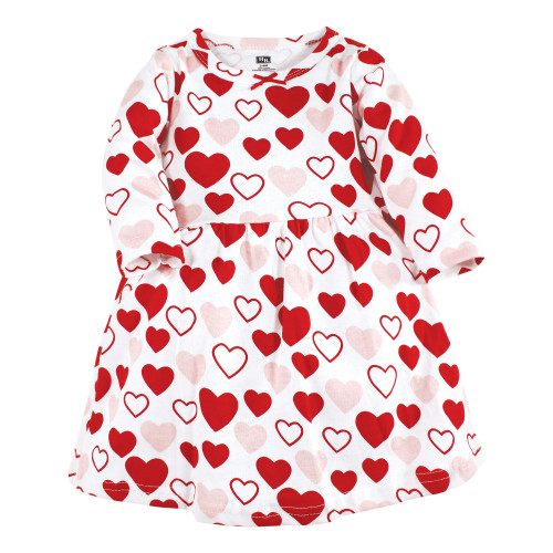 Hudson Baby Cotton Dresses, Red Pink Hearts